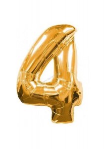 Balón fóliový zlatý číslo 4 - 80 cm