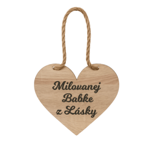 Drevené srdiečko – Milovanej babke z lásky