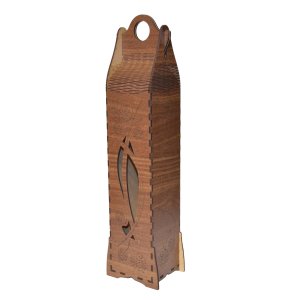 Drevená krabička na víno - Listy