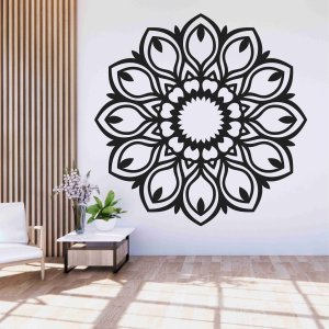 Drevená mandala na stenu - Kvet