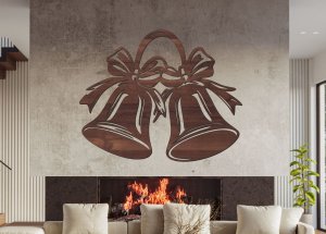 Vianočné zvončeky – Drevený obraz na stenu