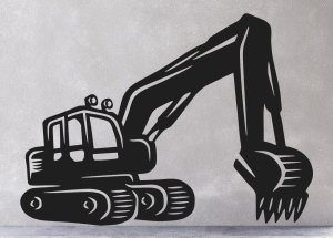 Drevený obraz na stenu – Bager s ramenom