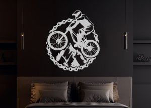 Drevený obraz - horský bicykel