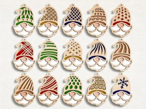 Drevené vianočné ozdoby na vymaľovanie – Mikuláš s čiapkou