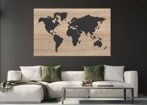 Drevená mapa sveta – 3D dizajn