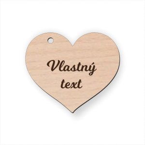Drevená kľúčenka s vlastným textom - srdce