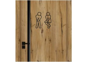 Drevená tabuľka na WC - pánske a dámske označenie