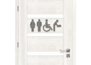 Drevená tabuľka na WC - univerzálne označenie toalety