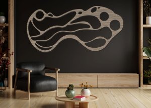 Drevený obraz na stenu – Moderná abstrakcia organických tvarov