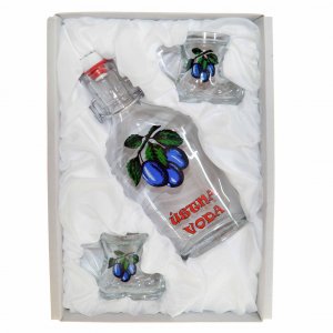 Fľaša na alkohol so štamperlíkmi - Ústna voda
