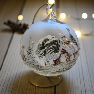 Sklenená guľa na sviečku - olivovo zelená