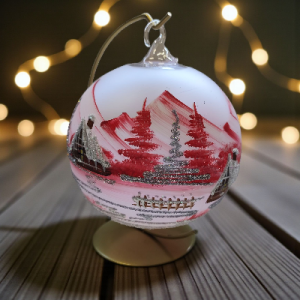 Sklenená guľa na sviečku - červená