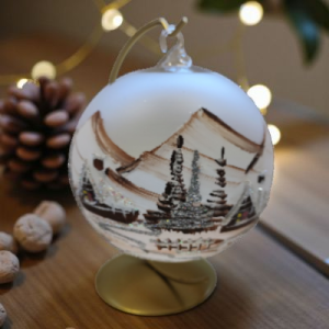 Sklenená guľa na sviečku - hnedá