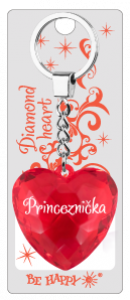 Prívesok na kľúče srdce s nápisom - Princeznička