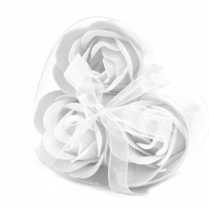 Sada 3 Mydlových Kvetov - Biela Ruža