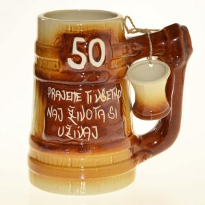 Pivový pohár + štamperlík - k 50. narodeninám