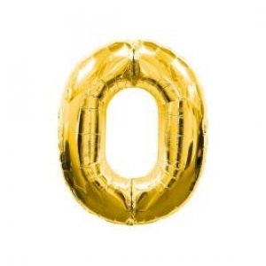 Balón fóliový zlatý číslo 0 - 106 cm