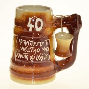 Pivový pohár + štamperlík - k 40. narodeninám