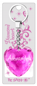 Prívesok na kľúče srdce s menom - Alexandra