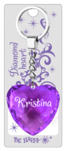 Prívesok na kľúče srdce s menom  - Kristína