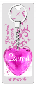 Prívesok na kľúče srdce s menom  - Laura