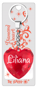 Prívesok na kľúče srdce s menom  - Liliana