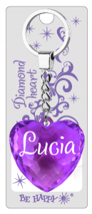 Prívesok na kľúče srdce s menom  - Lucia