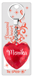 Prívesok na kľúče srdce s menom  - Monika
