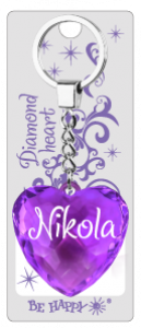 Prívesok na kľúče srdce s menom  - Nikola