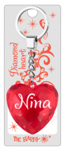 Prívesok na kľúče srdce s menom  - Nina