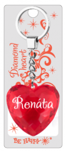 Prívesok na kľúče srdce s menom  - Renáta