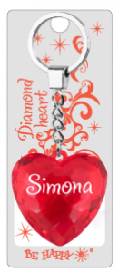 Prívesok na kľúče srdce s menom  - Simona