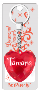 Prívesok na kľúče srdce s menom  - Tamara