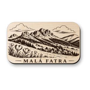 Drevená magnetka Malá Fatra - horská krajina Slovenska