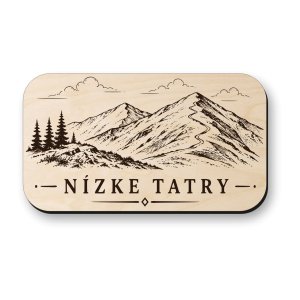 Drevená magnetka Nízke Tatry - horský hrebeň a turistika