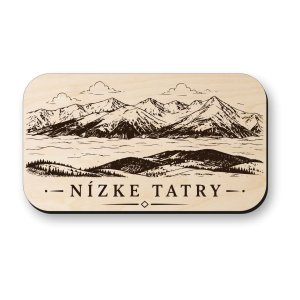 Drevená magnetka Nízke Tatry - horské panoráma