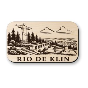 Drevená magnetka Rio de Klin - socha Krista na Orave