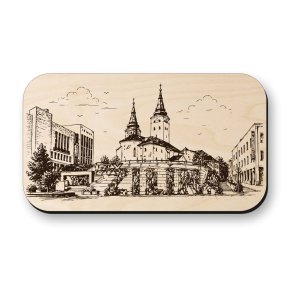 Drevená magnetka Žilina - historické centrum a katedrála