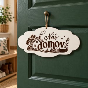 Drevená tabuľka na zavesenie – Náš domov
