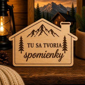 Drevená tabuľka Tu sa tvoria spomienky - dekorácia na stenu