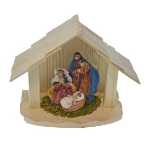Drevený betlehem s figúrkami