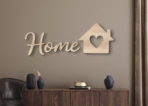 Drevený nápis na stenu – Home