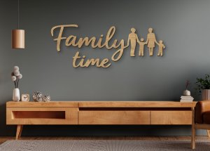 Drevený nápis na stenu – Family time