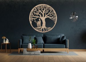 Drevený strom života - Rodinný motív