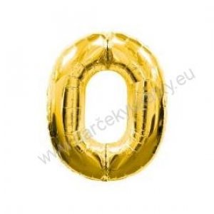 Balón fóliový zlatý číslo 0 - 80 cm
