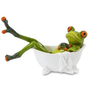 Keramická žabka - Kúpajúca vo vani