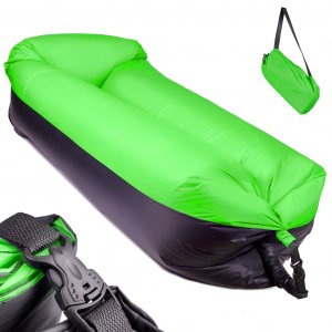 Samonafukovacie lehátko Lazy Bag - čierno - zelené 185 x 70 cm