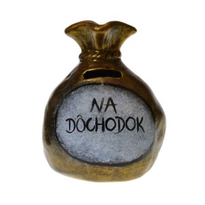 Pokladnička s nápisom - na dôchodok