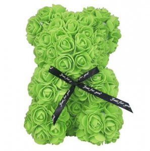 Medvedík z ruží - zelený 25 cm