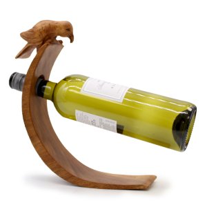 Drevený stojan na víno - Vták